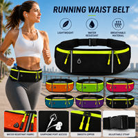 Ceinture de course à 3 poches avec porte-bouteille, légère et réglable, pour le jogging et le marathon