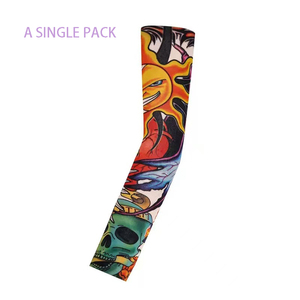 Manchon de <span class=keywords><strong>bras</strong></span> unisexe en polyester, sans couture, imprimé par transfert thermique, motif floral, long, protection solaire pour le cyclisme en extérieur, vente en gros, modèle quatre - Product Image 5