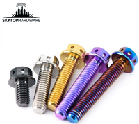 Pernos hexagonales de grado industrial SKYTOP NH para modificación de motocicletas, M6, aleación de titanio, rosca UNF, acabado liso, 25 mm de longitud