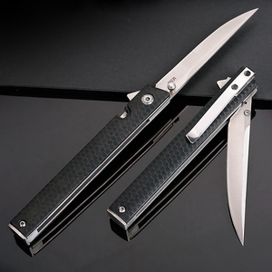 Cuchillo plegable de alta dureza en miniatura, cuchillo de cocina portátil con mango de madera para uso en exteriores - Product Image 1