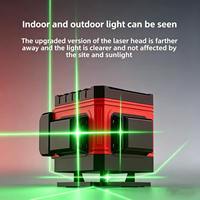 Niveau laser rotatif professionnel YICHENG haute précision, nivellement intelligent, faisceau vert 360° vertical et horizontal, double point, niveau laser 3D