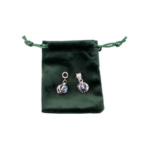 Custom Logo Velvet Jewelry Bag Drawstring Pouch for Christmas Gift Jewelry Packaging Bags - Product Image 5