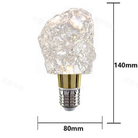 Ampoule LED Globe E27 à Culot Vissé, Lumière Chaude, CRI Élevé 80-90, Économe en Énergie, Ampoule Décorative de Luxe en Cristal pour Usage Résidentiel