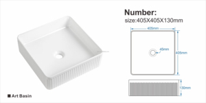 现代白色圆形陶瓷艺术浴室水槽横纹洗手盆台面酒店家用 - Product Image 5