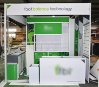 TANFU Stand d'exposition modulaire en aluminium 10x10 pieds avec caisson lumineux publicitaire en tissu tendu, personnalisable 3D