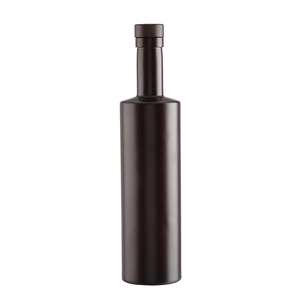 Bouteille de vin en verre givré noir, bouteille vide haut de gamme pour whisky et <span class=keywords><strong>vodka</strong></span>, logo personnalisable, bouteille de vin rouge élancée - Product Image 1