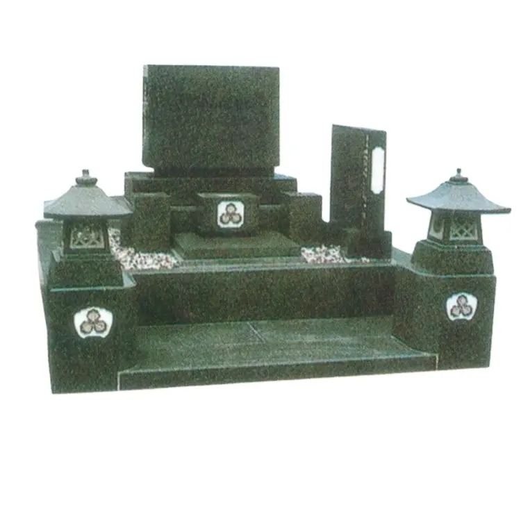 प्राकृतिक पत्थर काले जापानी ग्रेनाइट कब्र