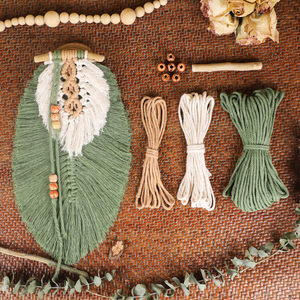 Hand DIY Woven Leaf Tapestry <strong>Macrame</strong> <strong>Kit</strong> with Tutorial <strong>for</strong> <strong>Beginners</strong> Wholesale Crafts Woven <strong>Kit</strong> <strong>for</strong> Home Decoration Wall Hanging - Product Image 1