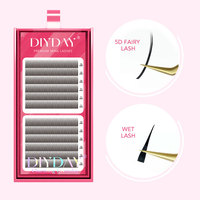 DIYDAY Échantillon Disponible Éventails Préfabriqués 5D Fairy Faits à la Machine Volume Complet pour Extensions de Cils Ailés en PBT Doux et Écologiques
