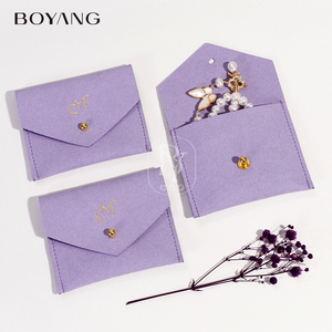 ถุงใส่เครื่องประดับไมโครไฟเบอร์แบบกำหนดเองของ Boyang สำหรับต่างหู สร้อยคอ แหวน  ถุงเก็บเครื่องประดับ ถุงบรรจุภัณฑ์ของขวัญ - Product Image 6