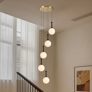 Lámpara de araña vintage de estilo francés con múltiples cabezales, luz LED redonda E27 con interruptor para el hogar, sala de estar, comedor, escalera - Product Image 2
