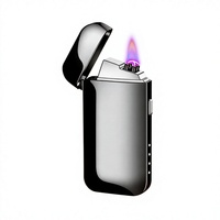 Briquet Électrique Métallique Coupe-Vent à Double Arc JL669, Recharge Type-C, Affichage Intelligent du Niveau de Batterie, Design Minimaliste Moderne pour Affaires