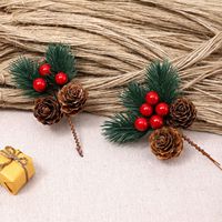 Accessoires de boîte-cadeau créative faits main DIY, aiguilles de pin artificielles de Noël, mini-accessoires d'aiguilles de pin de Noël