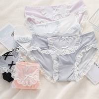 Braguitas Hipster para Mujer y Niña, de Tela de Seda Helada/Algodón, Teñido Liso, de Tiro Medio, Transpirables, Sexys, Cómodas, Sin Costuras, de Secado Rápido