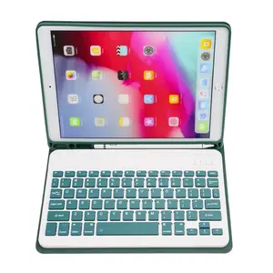 Tablet için taşınabilir Mini kablosuz klavye BT kapak İspanyolca ve rusça dil desteği iPad Pro hava 4 11 10.9 inç