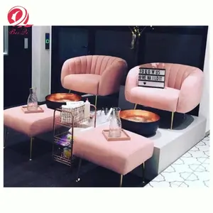 2019 China Hot selling pink salon furniture fashionable pedicure chair massage pink queen chair luxury wedding king