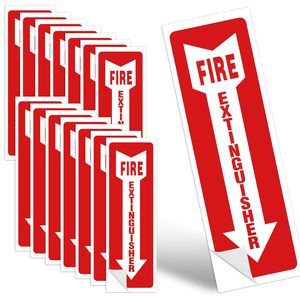 Autocollants d'avertissement en aluminium rouge et blanc de 12x4 pouces, autocollants pour <span class=keywords><strong>extincteur</strong></span>, flèche, durables, résistants aux intempéries, imprimés en sérigraphie - Product Image 1