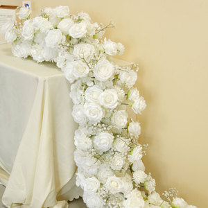 WG250007-9 Tùy Chỉnh Bán Buôn Nhân Tạo 200Cm Dài Màu Trắng Hoa <span class=keywords><strong>Runner</strong></span> Cho Đám Cưới Bảng Trang Trí Nội Thất Và Lễ Lối Trang Trí - Product Image 3