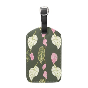 Custom ODM Luxury Fashionable PU Luggage <b>Tag</b> Custom Logo Printed Water Resistant Eco-Friendly Name ID <b>Tag</b> for Travel <b>Suitcase</b> - Product Image 1