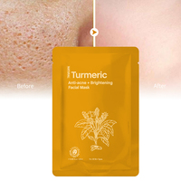 Personnalisé Vitamine C Collagène Beauté Curcuma Blanchir L'humidité Soins de la peau Coréen Feuilles Organiques Pour Le Visage En Gros Masques Faciaux