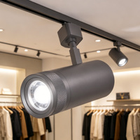 Système d'éclairage sur rail LED blanc moderne 5 CCT 30W, projecteurs COB réglables, lampes LED sur rail