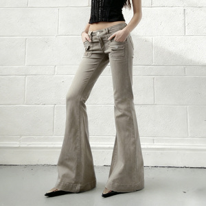 Jeans Acampanados para Mujer, Estilo Vintage Y2K, Pantalones Vaqueros con Bolsillos, Cintura Alta, Estilo Urbano, Casual, de Moda, Pierna Ancha - Product Image 3
