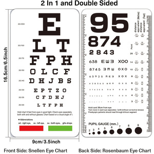 Tabella Oculistica Tascabile <span class=keywords><strong>Rosenbaum</strong></span> Bifacciale con Barre Cromatiche per Test della Vista e Percezione del Colore, Esame Oculistico Portatile - Product Image 2