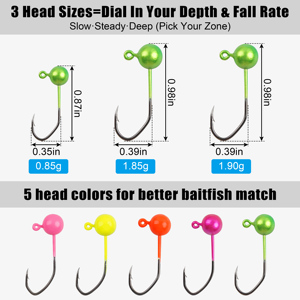 Kit de 109 señuelos para crappie, señuelos blandos tipo grub, anzuelos de pesca tipo jig, señuelos blandos de cola bifurcada, señuelos de natación para trucha, lubina, lucioperca, bluegill y perca. - Product Image 4