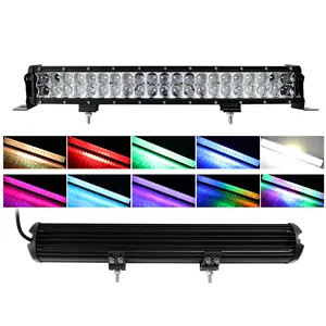 Grosir 22 32 42 52 Inci 5D Lampu Combo Led Mengemudi Offroad Truk 4X4 Batang Lampu Led 120W, 12Volt RGB