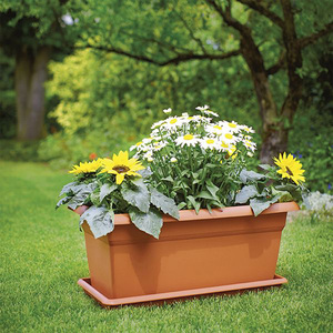 Plateau de pot de plante rectangulaire en plastique terre cuite Maxi 100 cm - Product Image 4