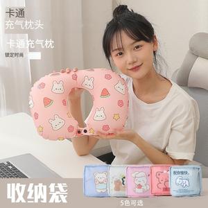 หมอนรองคอพกพาแบบเป่าลมรูปตัวยู ลายการ์ตูนสัตว์ ขนาด 28x26x14 ซม. วัสดุโพลีเอสเตอร์ - Product Image 3