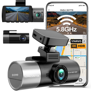 Dashcam per Auto 4K con Sensore Starvis2 Novatek Imx678 da <span class=keywords><strong>3</strong></span> Pollici, Visione Notturna, Obiettivo a <span class=keywords><strong>3</strong></span> Canali per Telecamere Anteriore, Posteriore e Interna, Monitoraggio Parcheggio 24 Ore, WiFi e GPS - Product Image 1