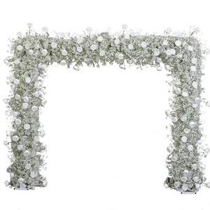 Décoration d'arche florale en tissu pour robe de mariée, arche florale carrée en soie, robe de mariée avec arche florale - Product Image 5