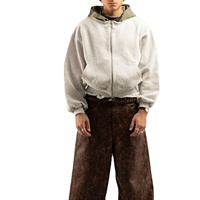 Fabricant de vêtements Streetwear personnalisé 100% coton capuche Patchwork motif Camouflage hommes sweat à capuche court