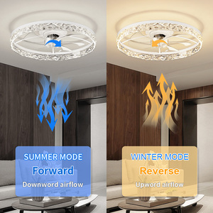 Ventilador de Techo Moderno Minimalista de Alta Calidad con Luz, Reversible, Montaje Empotrado, Regulable, Cuerpo de Hierro para Dormitorio, Motor de Corriente Continua - Product Image 2