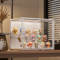Vitrine d'exposition moderne en plastique avec éclairage LED, grande capacité, pour figurines de poupées, vitrine en acrylique