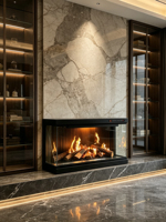 Cheminée Électronique à Projection Holographique 3D Premium, Économe en Énergie, Flamme LED Réglable Simulée, Faible Entretien