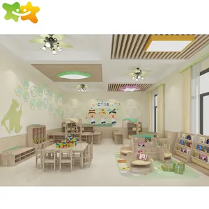 Серия в скандинавском стиле для детского сада, классной комнаты, детский сад, деревянная мебель, дизайн