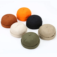 Visière rétro sans bord manchette roulée Harbour Skull Docker Melon Cap No Brim Caps Chapeaux