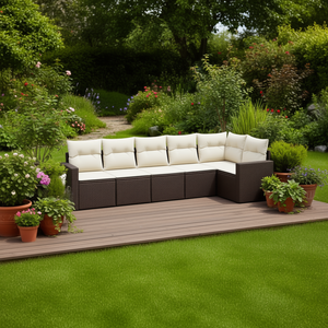 Ensemble de canapés de jardin Sharpeork Gradens en rotin PE brun, mobilier d'extérieur imperméable au design contemporain - Product Image 2