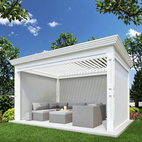 Pergola à persiennes en aluminium blanc pour extérieur, auvent rétractable électrique, kit de support de terrasse de jardin étanche, pavillon d'un côté