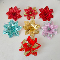 Fleurs pour décorations d'arbre de Noël Fleurs en tissu Ornements suspendus Décoration de guirlande pour les célébrations de vacances