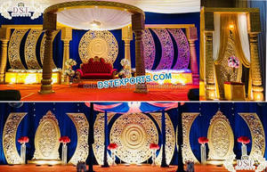 Ensemble de Mandap en Fiber sculpté pour mariage, le Grand Rajwada, Jharonka, nouveau Style Jharokha - Product Image 6
