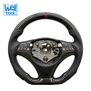 Volant de voiture sport en cuir perforé personnalisé en fibre de carbone pour <span class=keywords><strong>BMW</strong></span> E90 E91 E92 E93 M3 Série 3 328i 330i 335d Série 1 <span class=keywords><strong>135i</strong></span> - Product Image 1