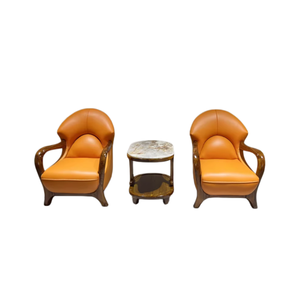 Sillón Seccional de Cuero y Madera Sólida Uginwood MR-sf-8024, de Lujo Aristocrático, Respaldo Alto, Estilo Moderno para Oficina - Product Image 5