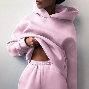Women's Fleece Oversized Hoodies Off the Shoulder Sleeve Custom Cotton Pullover <b>Hoodie</b> - Product Image 3