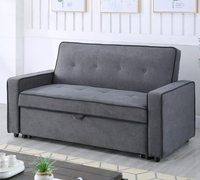 Canapé-lit futon 2 places en tissu de haute qualité, nouveau, avec mousse et ressorts ensachés