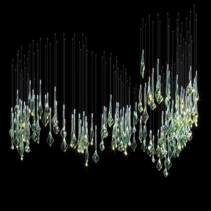 Cao cấp tùy chỉnh Câu lạc bộ biệt thự sáng Twist mảnh giọt nước nghệ thuật tiệc hội trường vẻ đẹp đèn chùm đèn Mặt dây chuyền - Product Image 4