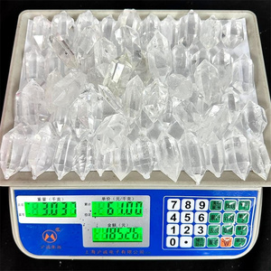 Высокое качество прозрачный кварц DT натуральный камень точка 3-5 см двойные точки для подарка - Product Image 4