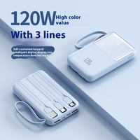 Mini batterie externe portable, haute capacité 10 000 mAh, bidirectionnelle 20W, câble de charge rapide, petite commande, power bank mobile